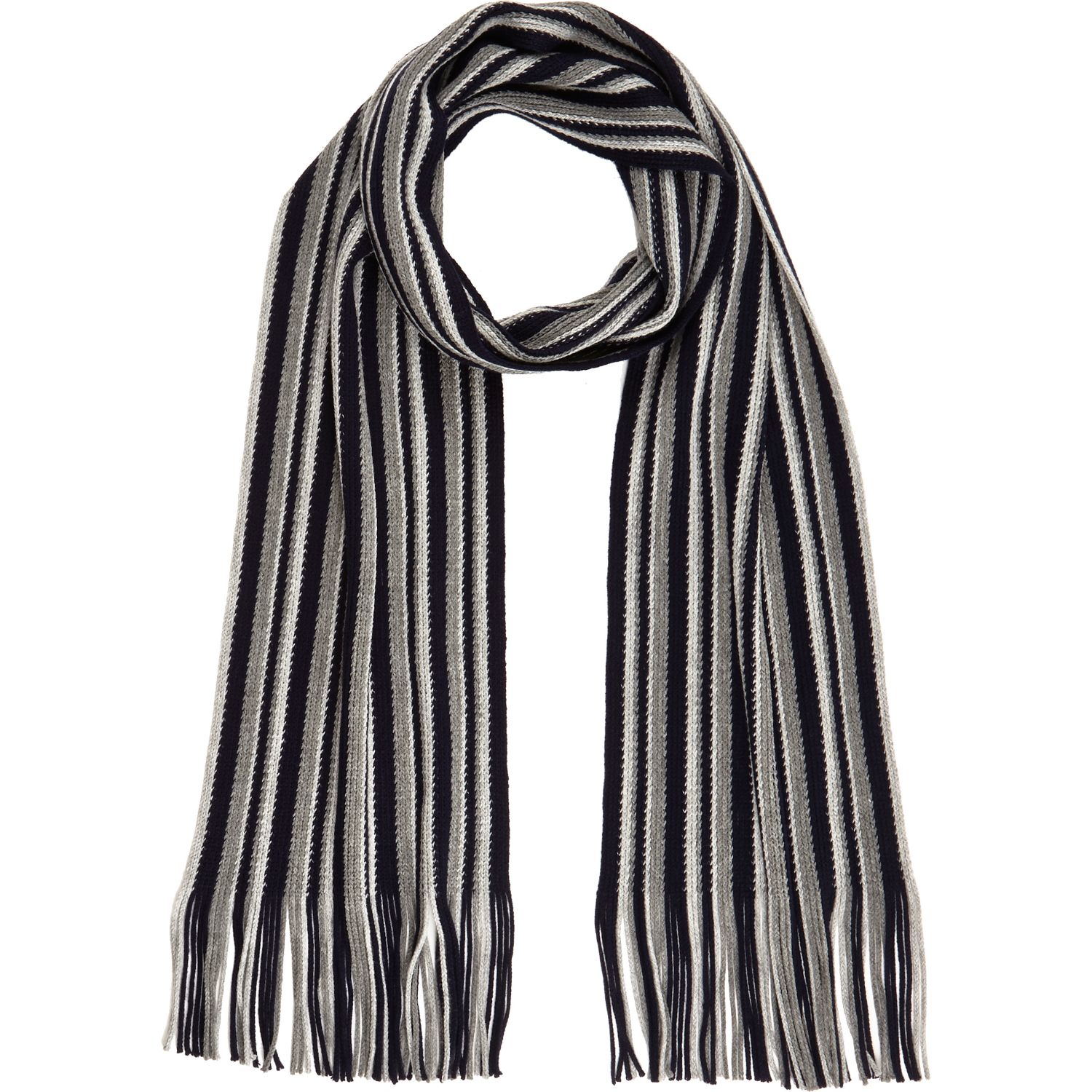 River island Blue Striped Tasselled Scarf in Blue for Men - Save 67% | Lyst