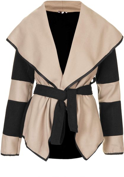 Topshop Oversized Collar Jacket By Wal G in Beige | Lyst