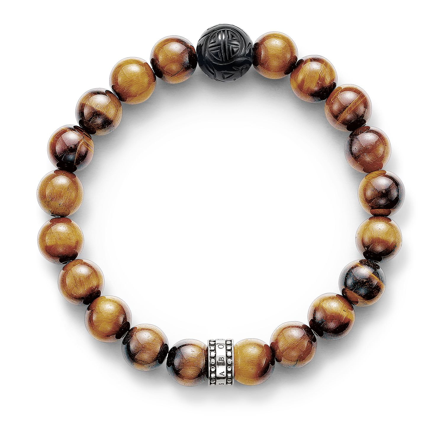Thomas sabo Rebel At Heart Sterling Silver, Tiger's Eye And Obsidian