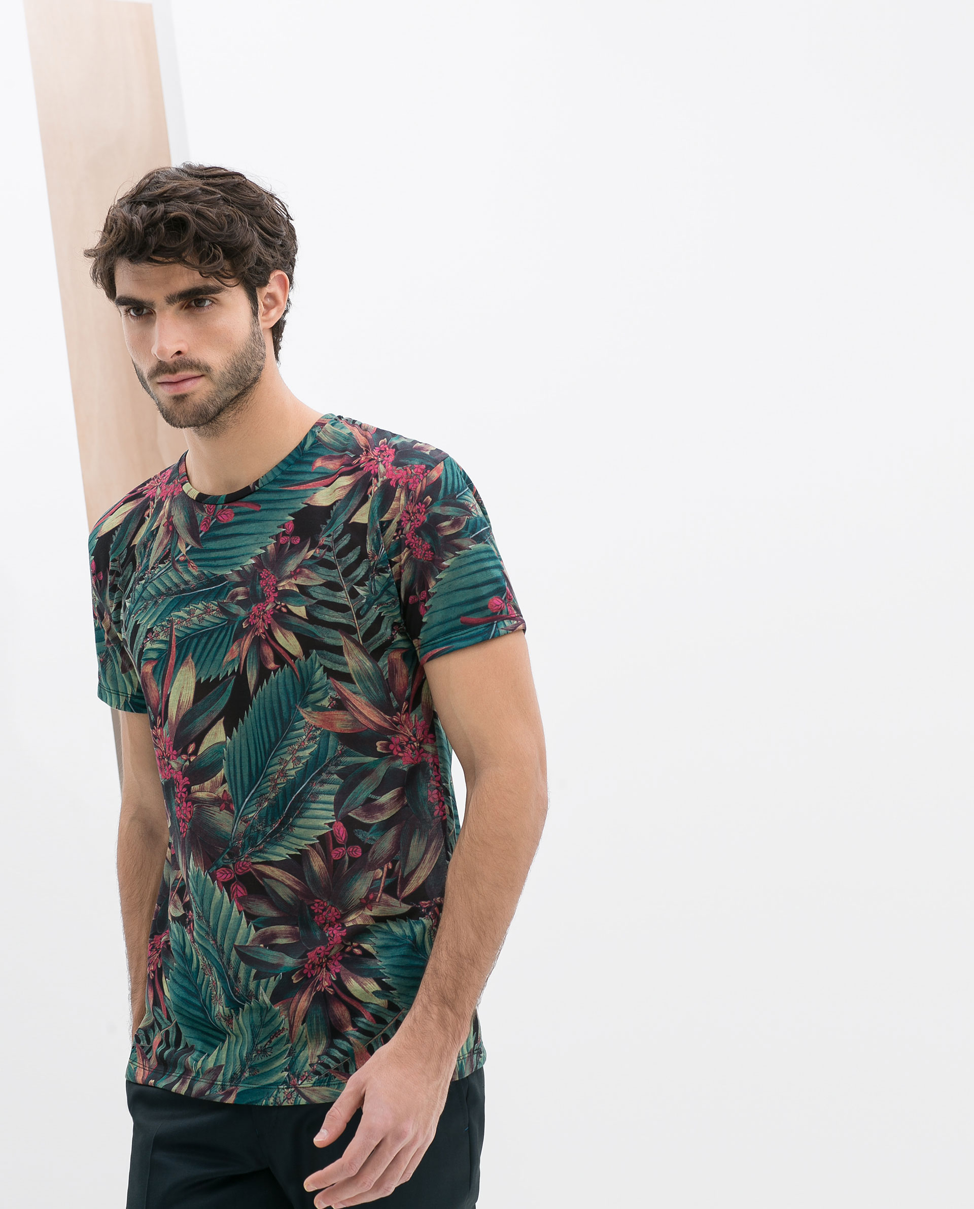 Zara Tropical Allover Tshirt in Blue for Men | Lyst