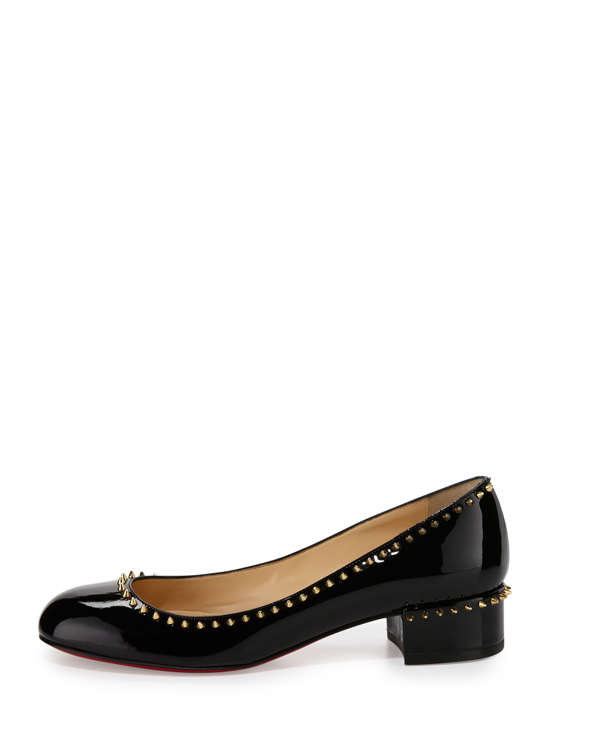 black spiked louis vuitton shoes - Christian louboutin Treliliane Patent-Leather Pumps in Black | Lyst
