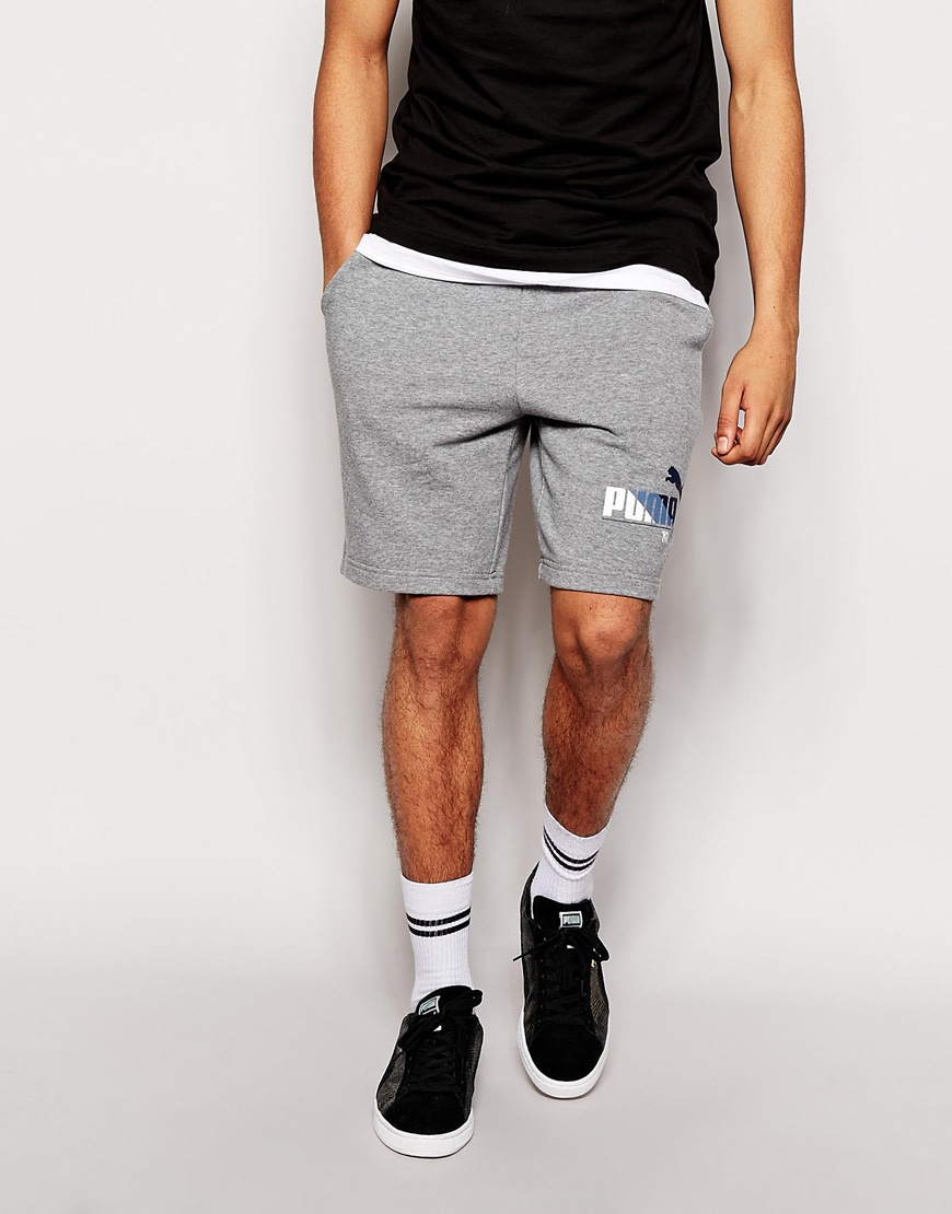 Puma Sweat Shorts in Gray for Men | Lyst