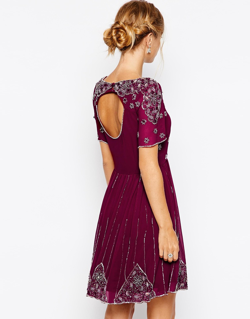 Lyst Frock And Frill Embellished Skater Dress In Purple