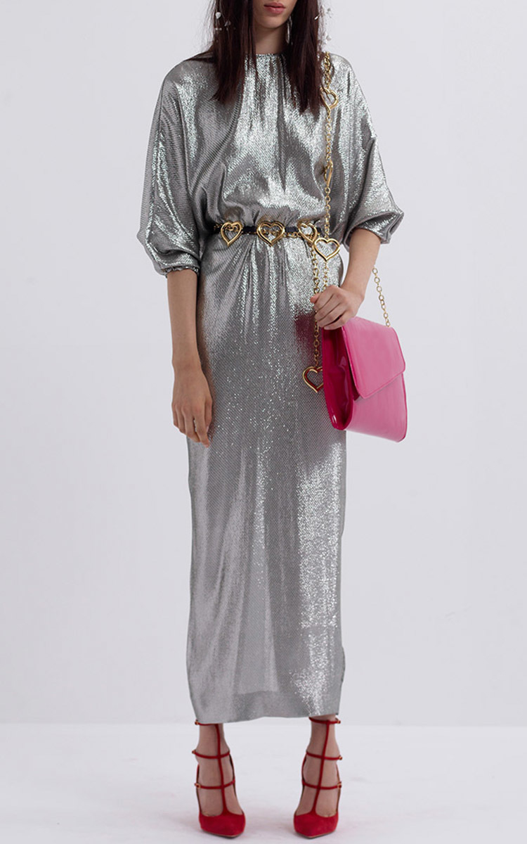 Lyst Alessandra Rich Lamé Dress in Metallic