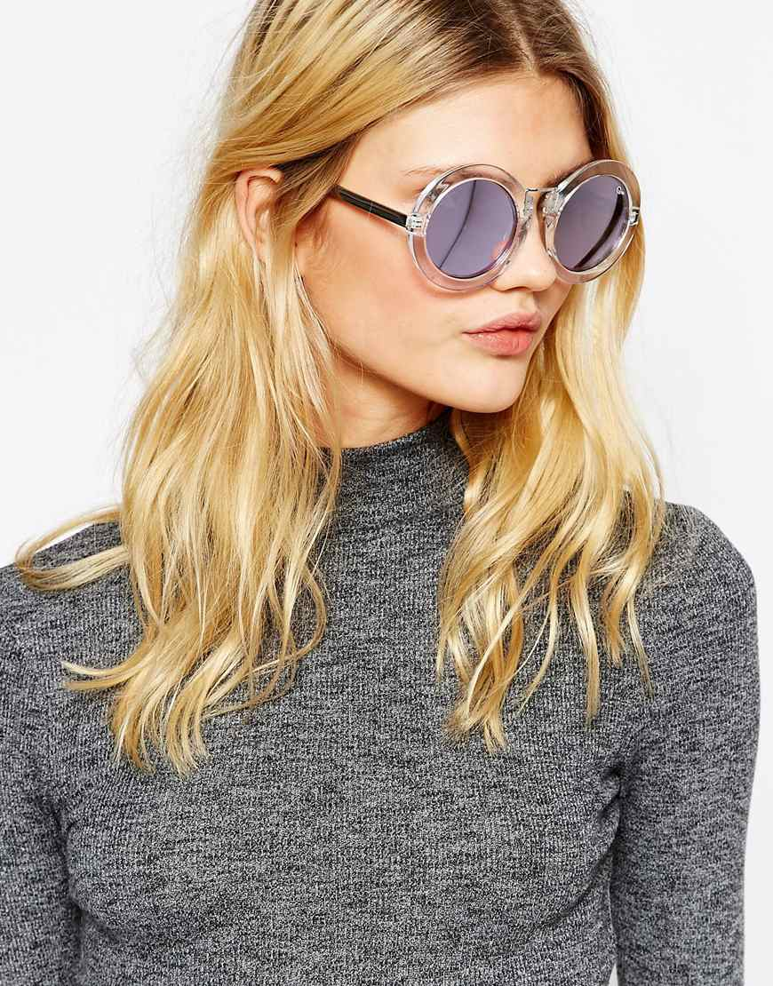 Lyst Quay Life In Xanadu Round Clear Frame Sunglasses In