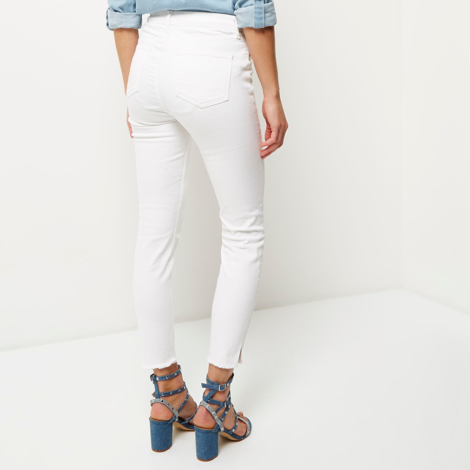 river island high waisted skinny jeans