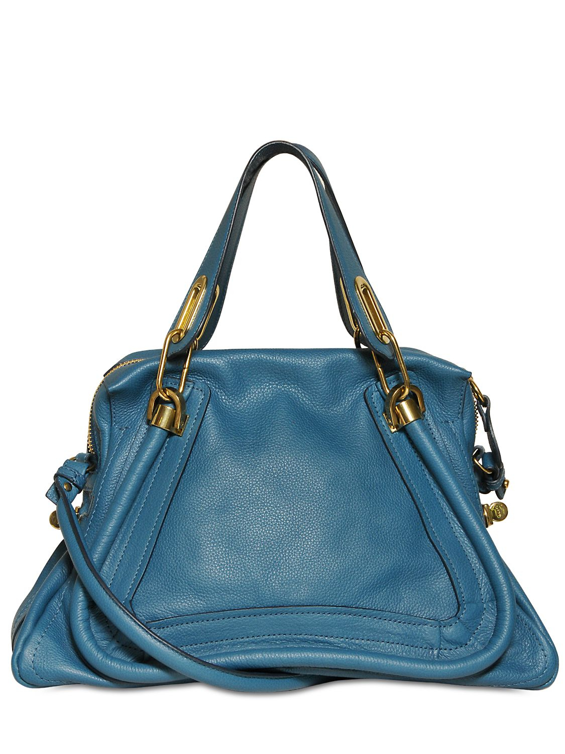 Chlo Medium Paraty Grained Leather Bag in Blue (CARIBBEAN BLUE ...