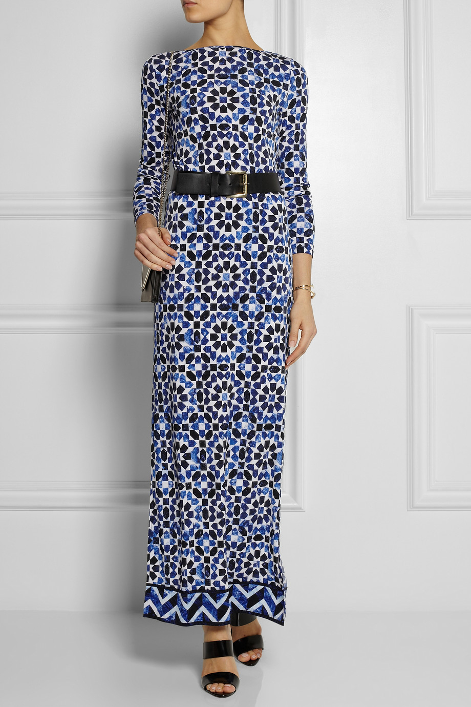 michael kors blue maxi dress
