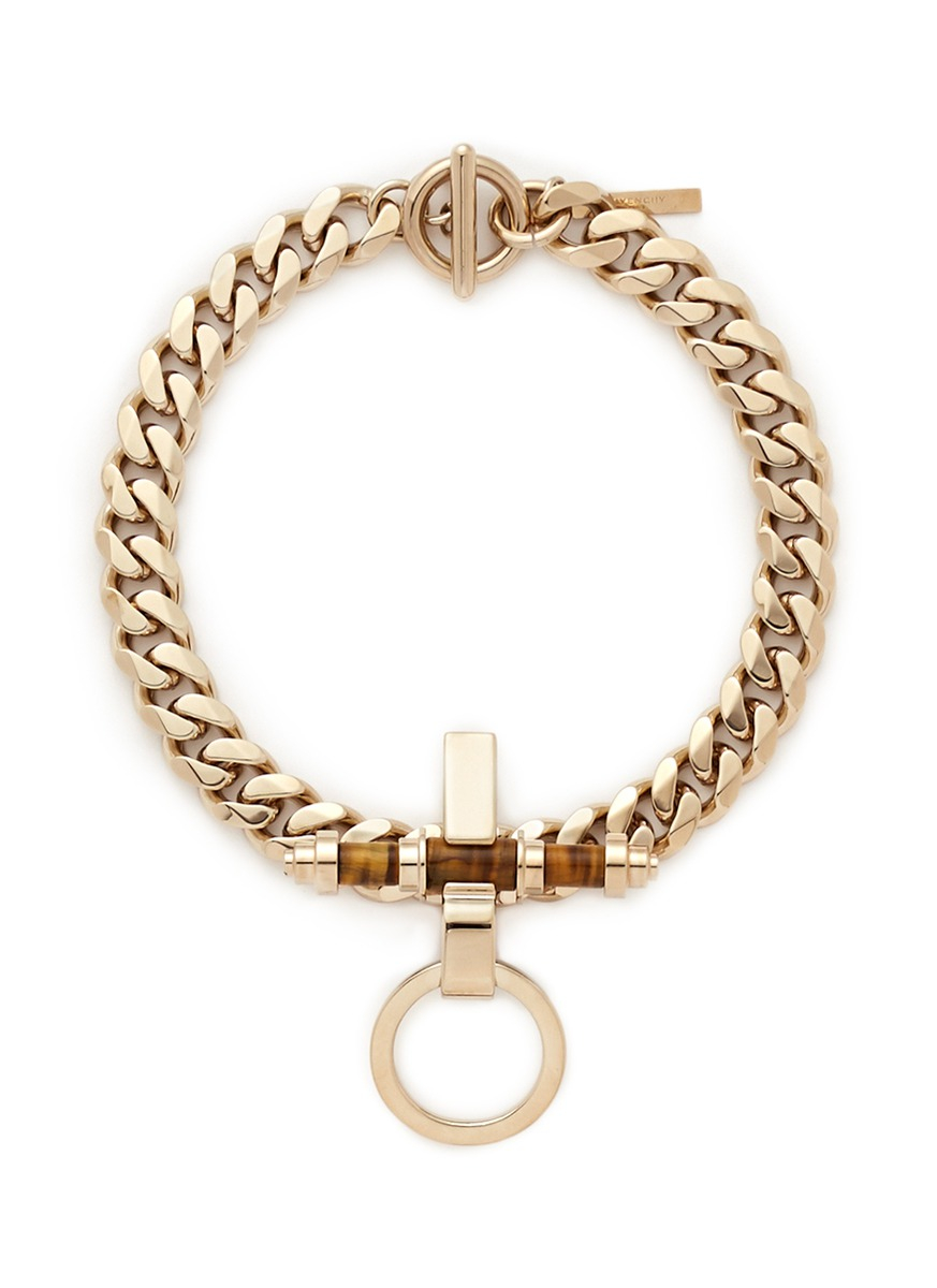 Givenchy 'obsedia' Stone Pendant Chain Necklace in Metallic | Lyst