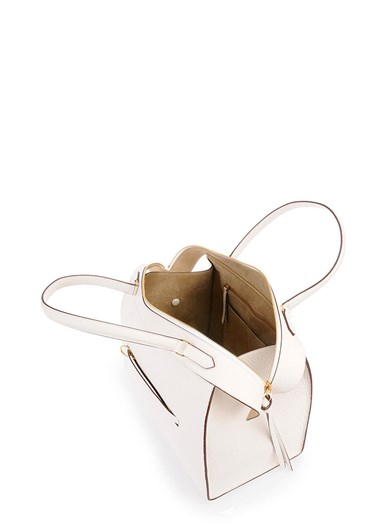 celine white leather handbag ring