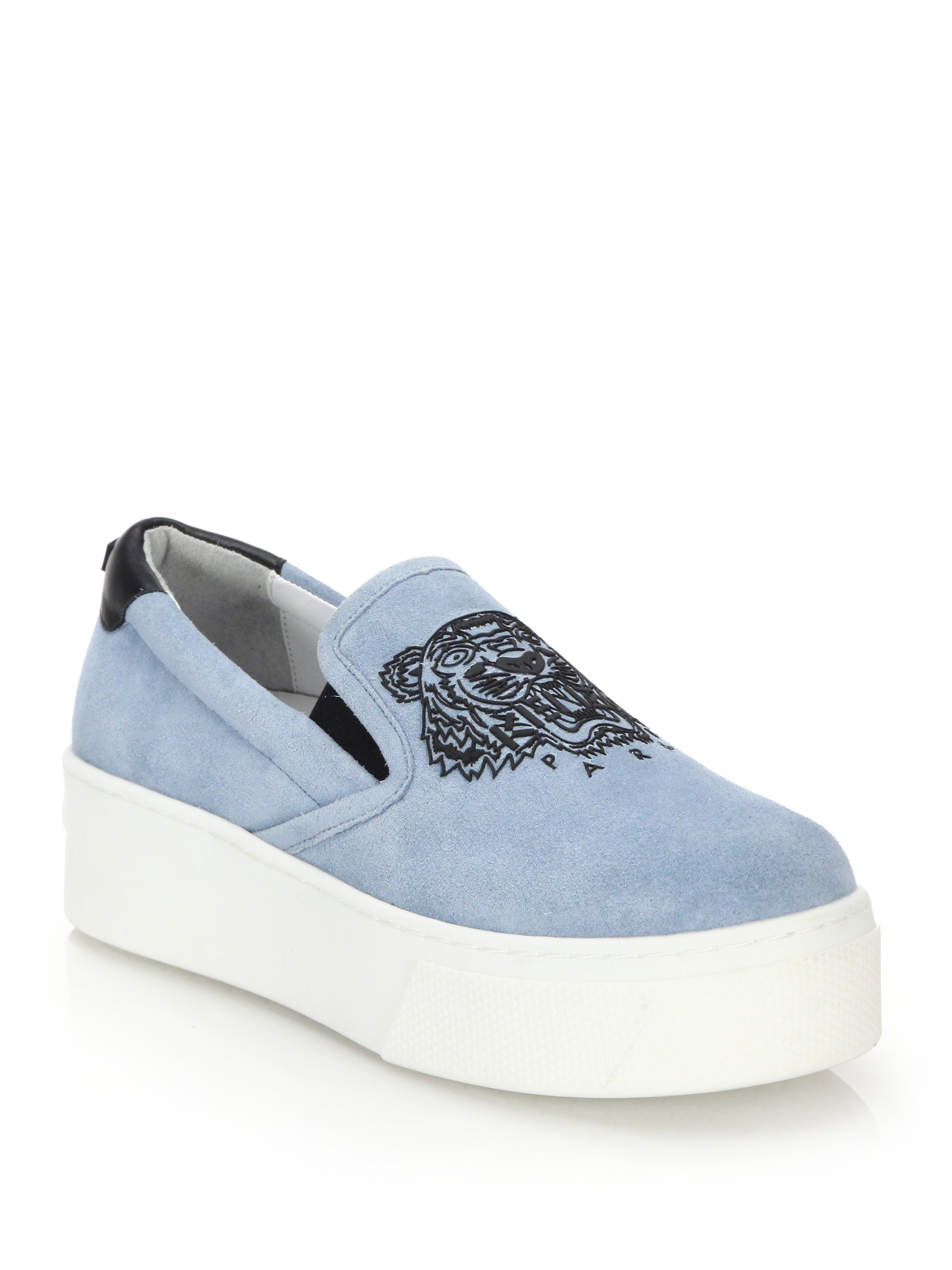 Kenzo Lion Suede Skate Platform Sneakers in Blue for Men | Lyst