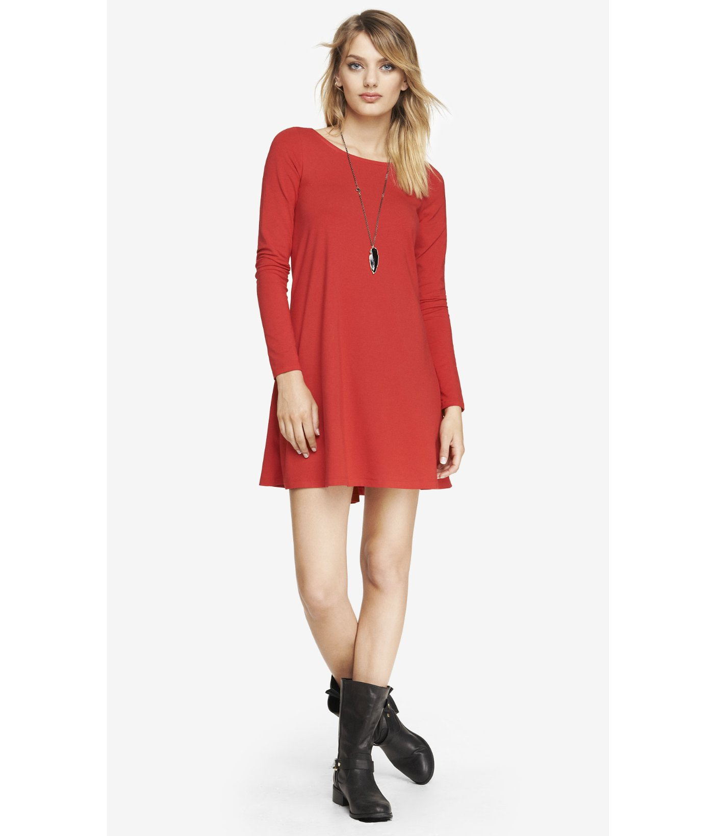 Red long sleeve dress express Red long sleeve dress express
