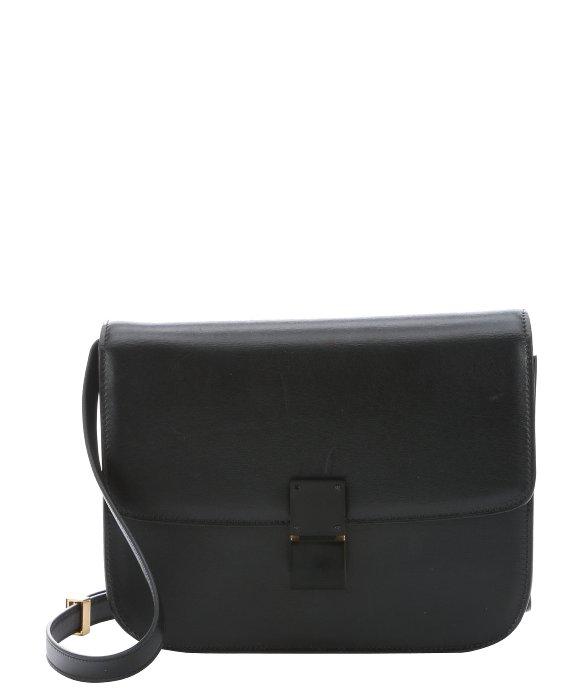 Cline Black Leather Medium \u0026#39;classic Box\u0026#39; Shoulder Bag in Black | Lyst