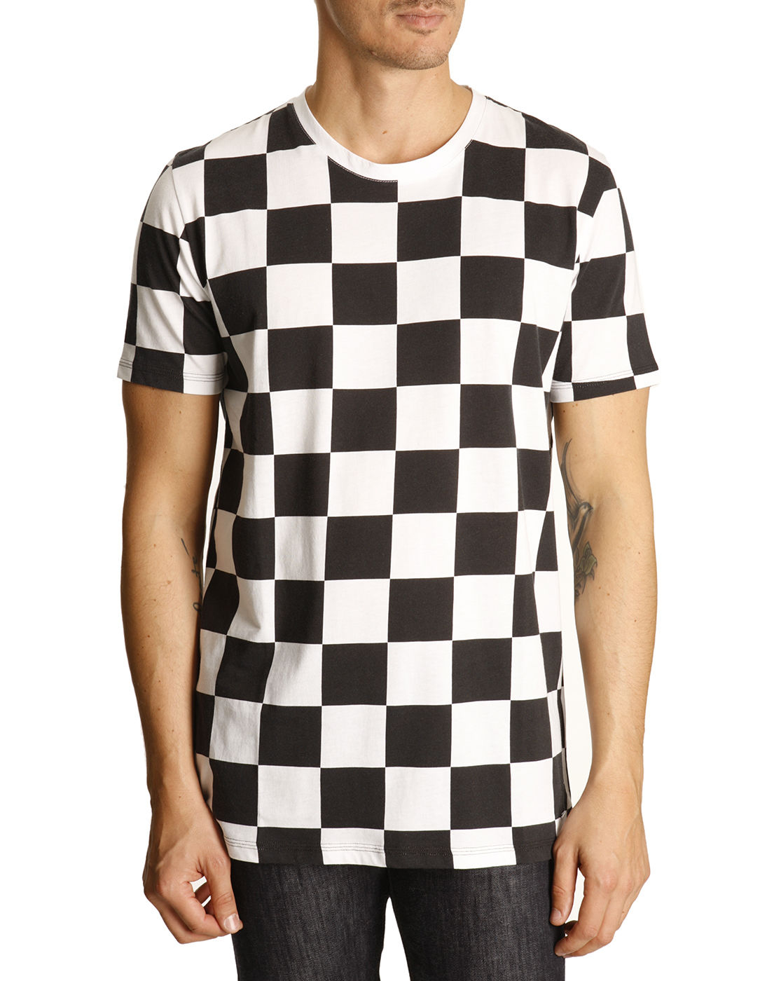 Hugo Black And White Checkerboard T-shirt in White for Men (black) | Lyst