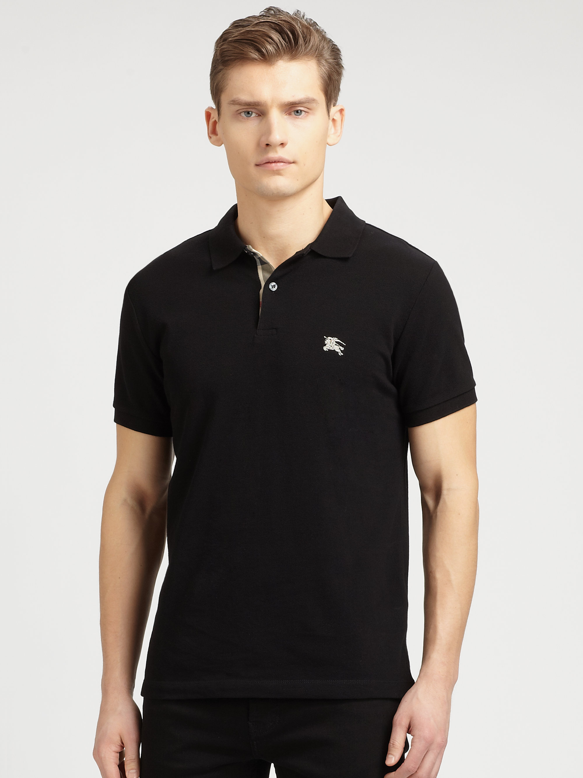 Burberry brit Pique Cotton Polo in Red for Men | Lyst