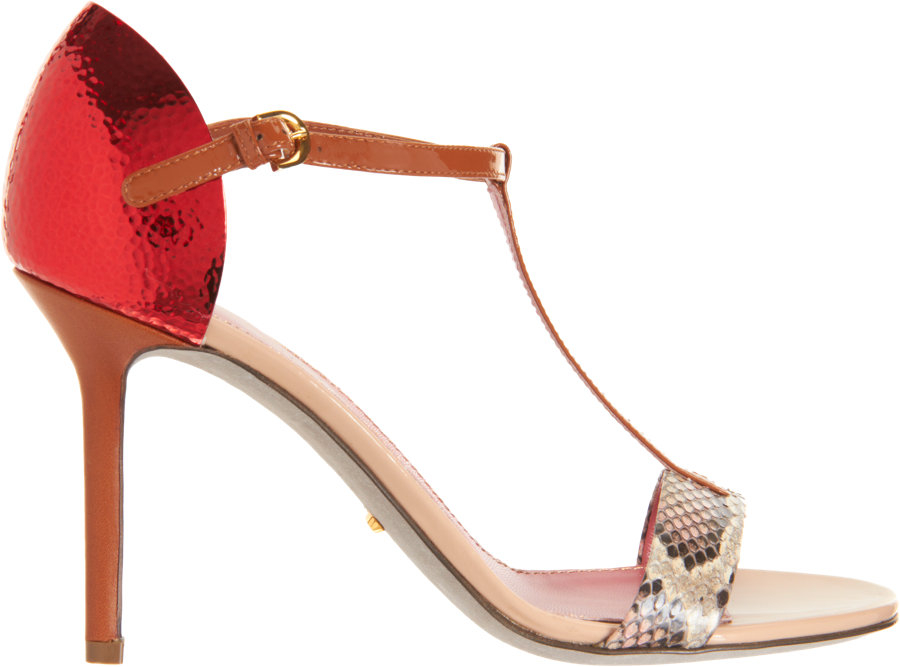 Lyst - Sergio Rossi Python Band Tstrap Sandal in Red
