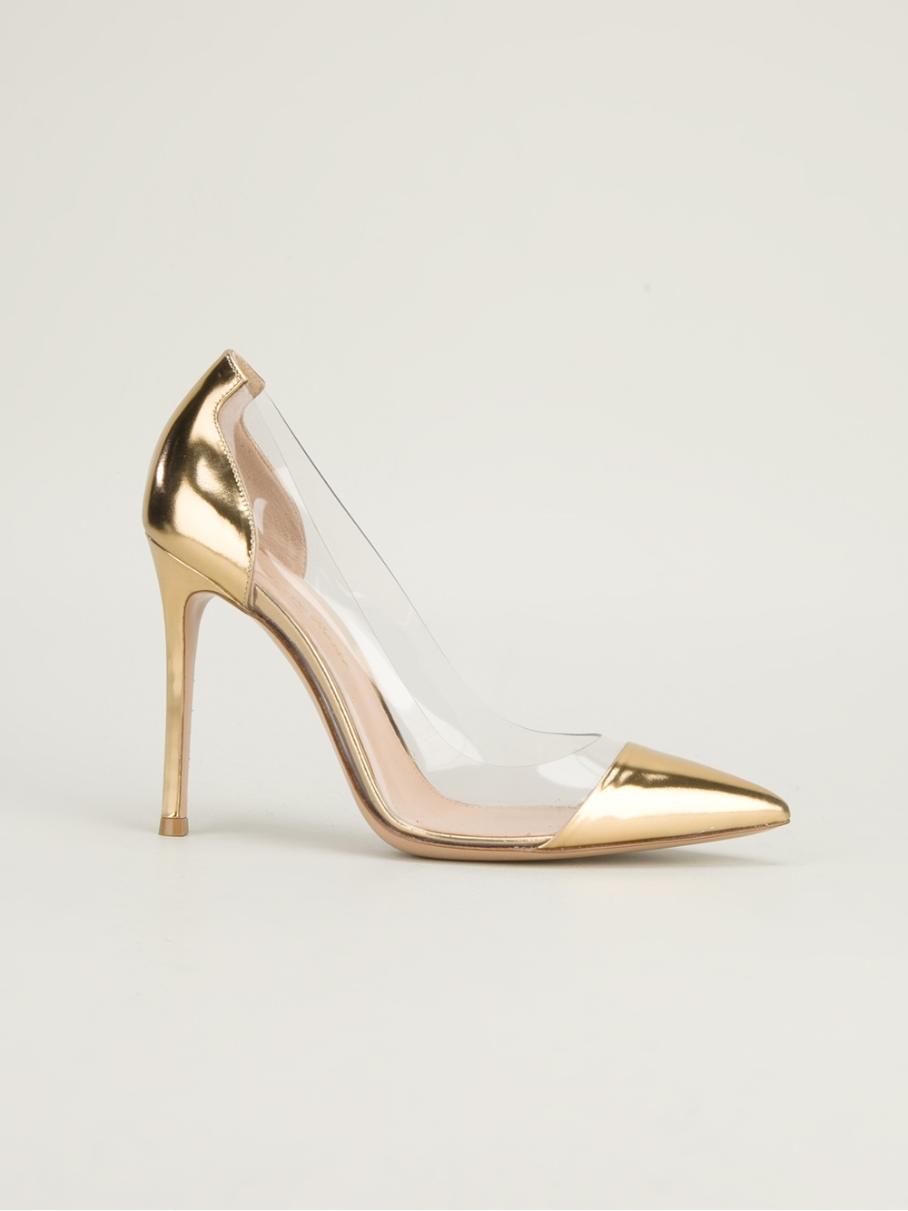 Gianvito rossi 'Plexi' Pumps in Gold (metallic) | Lyst