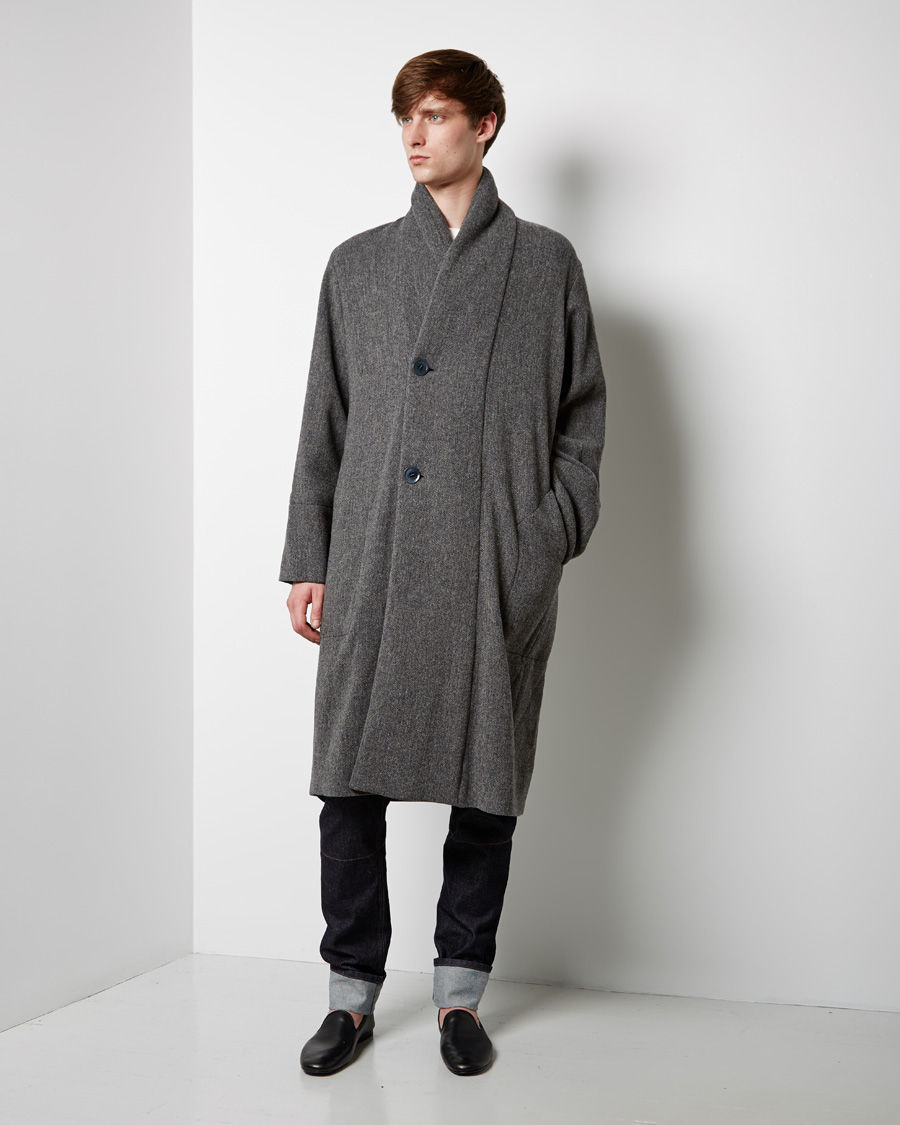 Lyst - Lemaire Kaftan Coat in Gray for Men