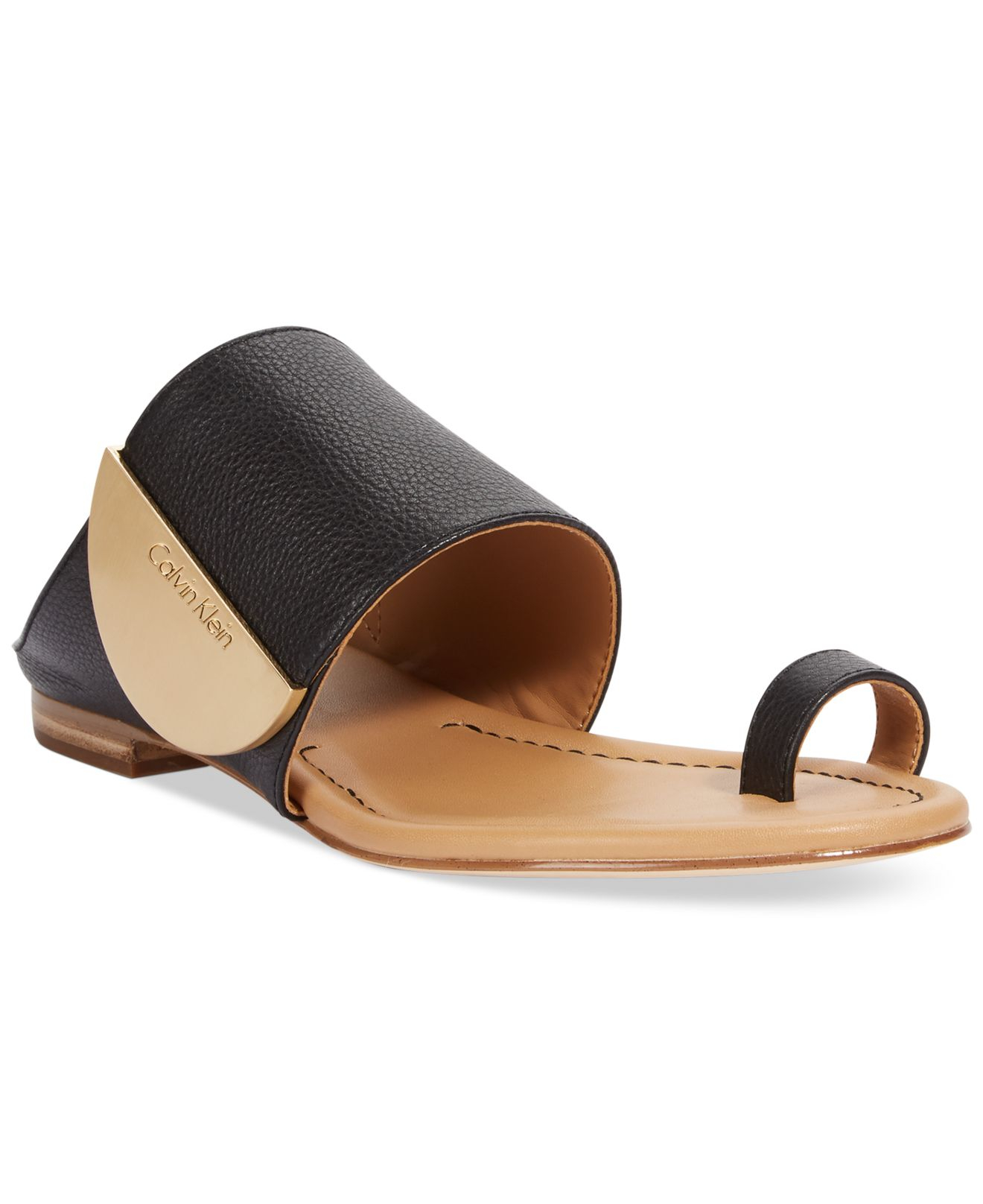 Lyst - Calvin Klein Women's Babel Toe Ring Sandals in Black