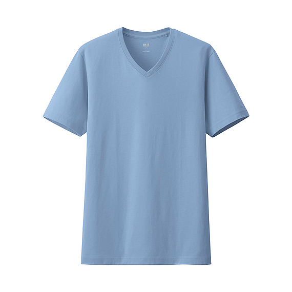 Uniqlo Men Supima Cotton V Neck Short Sleeve T-shirt in Blue for Men | Lyst