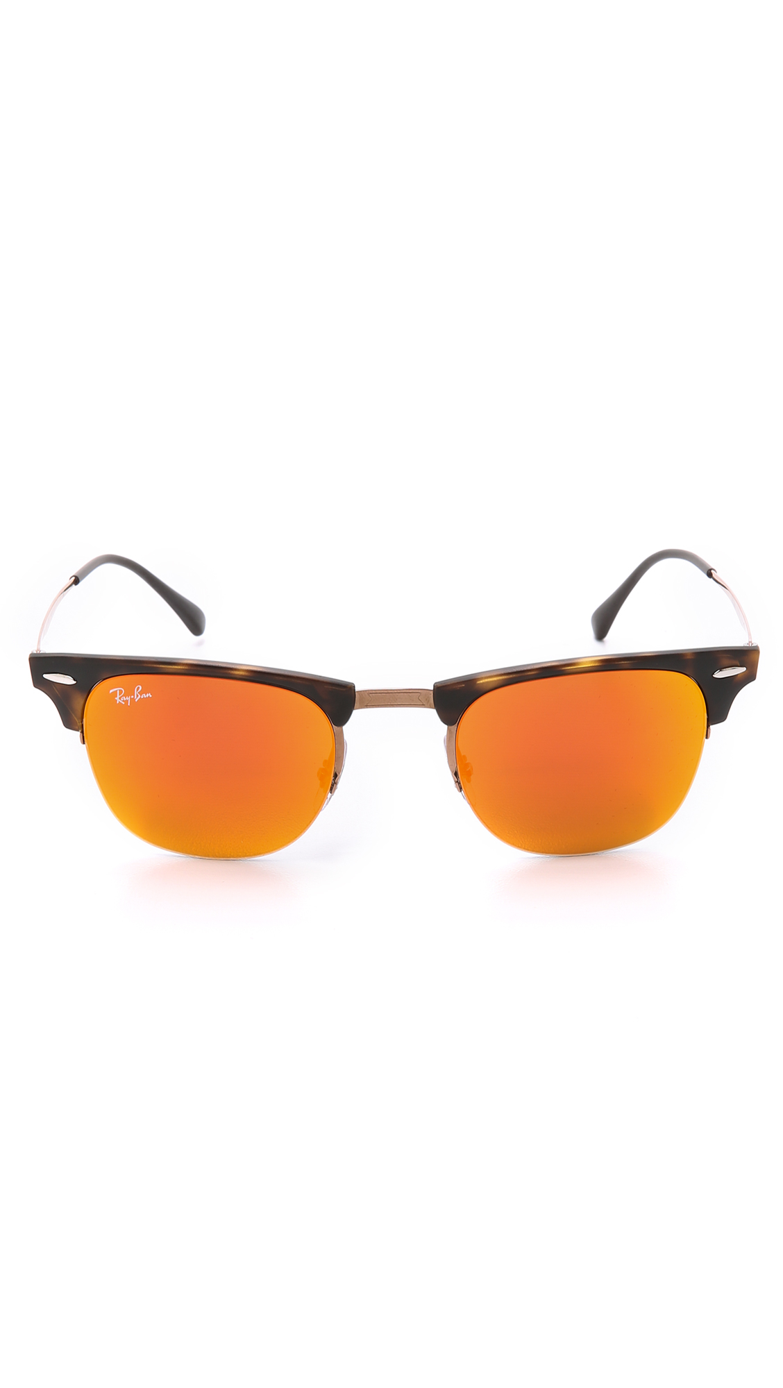 Lyst RayBan Lightweight Clubmaster Sunglasses With Flash Lens in
