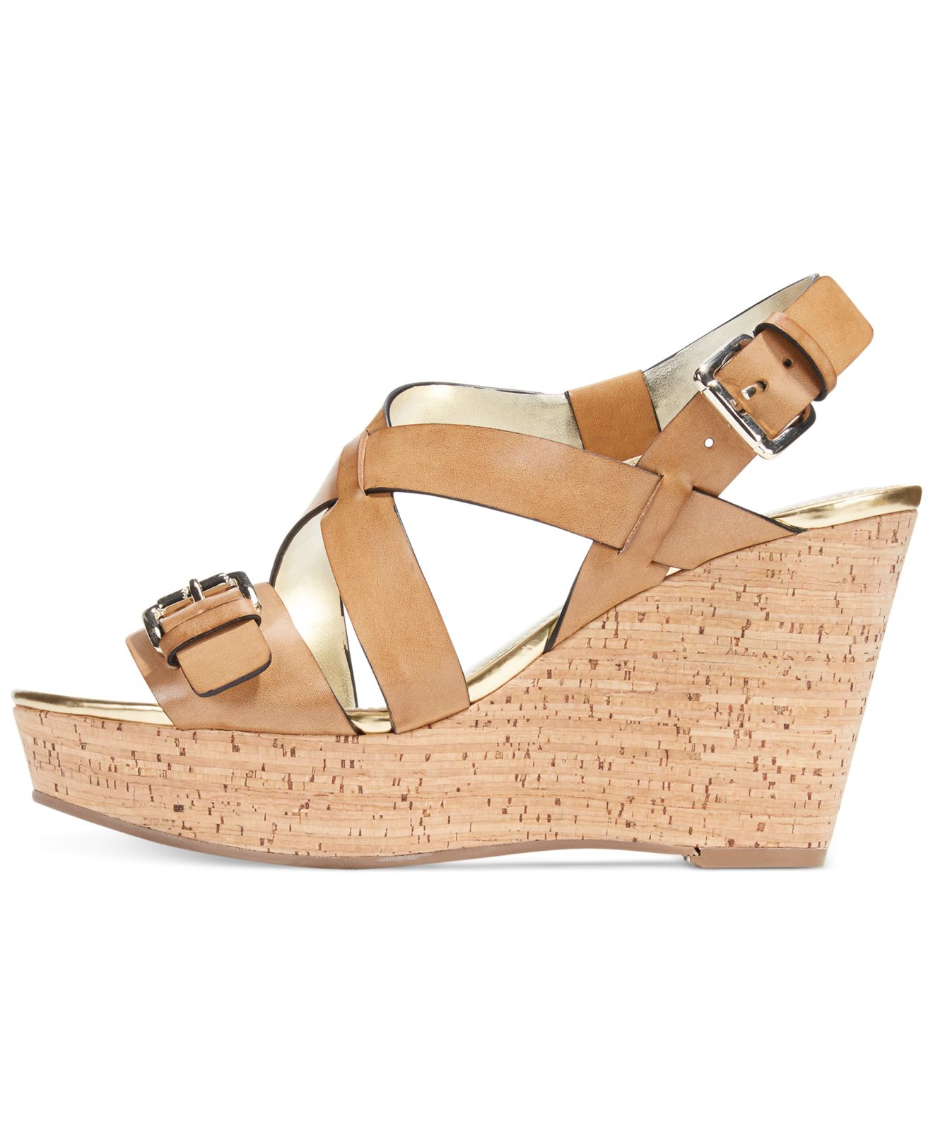 Lyst - Marc Fisher Gilon Platform Wedge Sandals in Brown