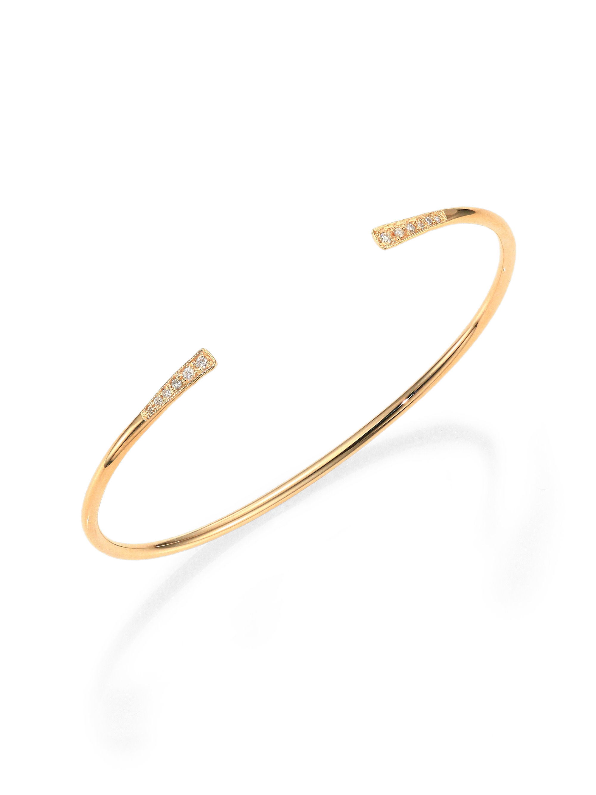 Lyst Zoe Chicco Diamond 14k Yellow Gold Open Cuff Bracelet In Gallery
