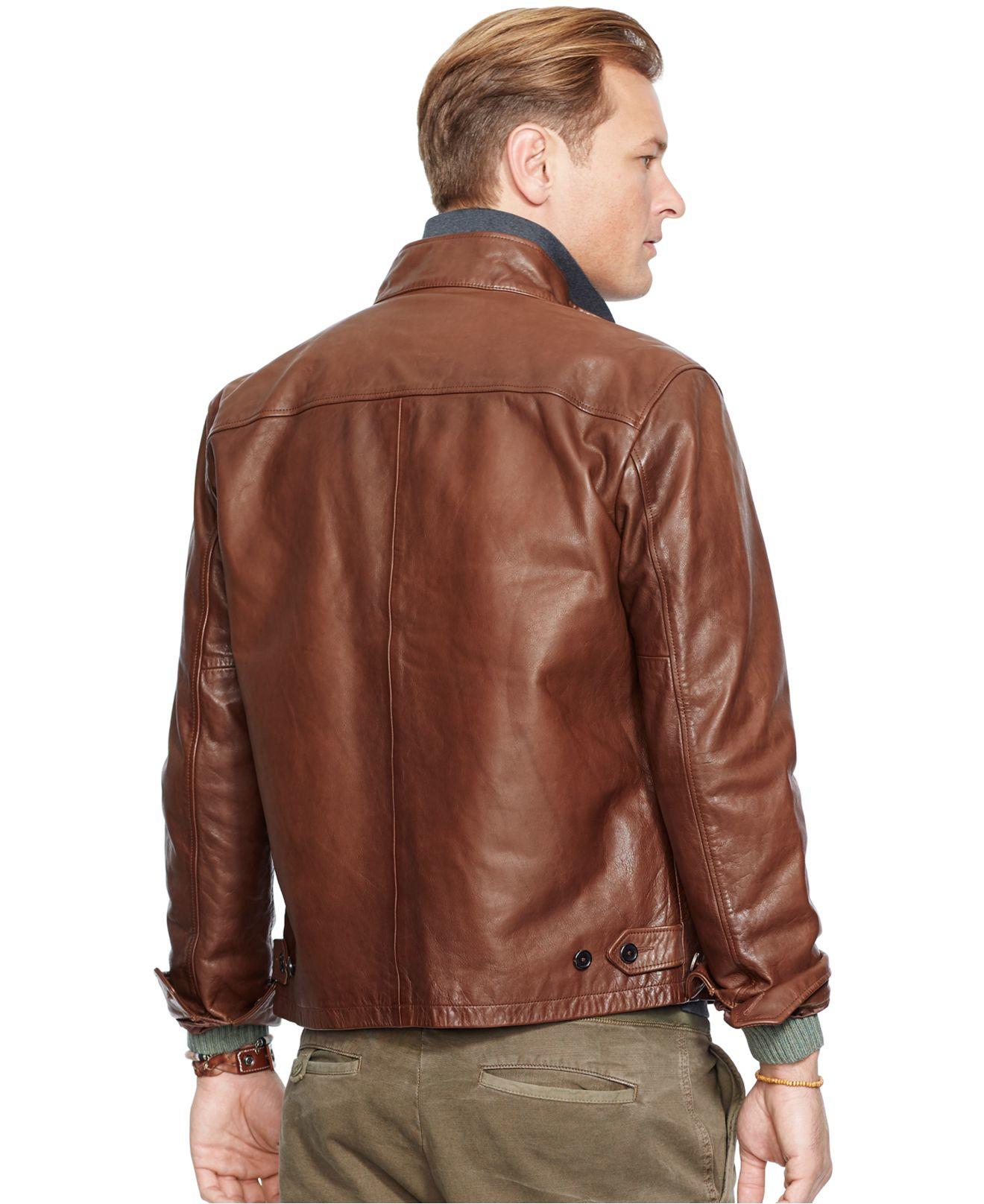 Lyst Polo Ralph Lauren Big And Tall Leather Barracuda Jacket In Brown For Men