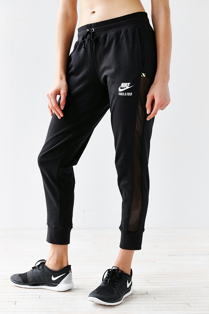 Nike R U Mesh Jogger Pant in Black Lyst