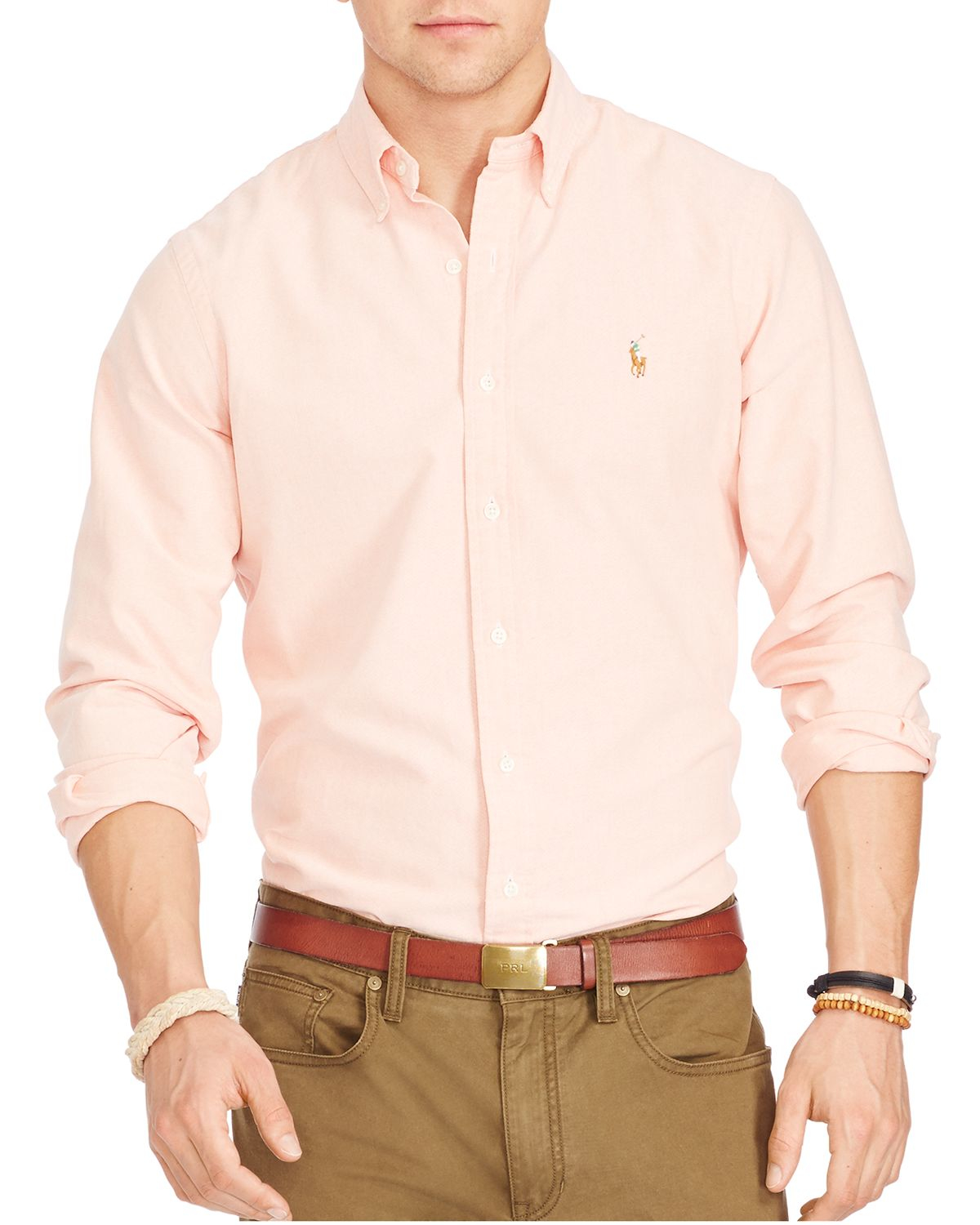 Lyst - Polo Ralph Lauren Oxford Classic Fit Button Down Shirt in Orange ...