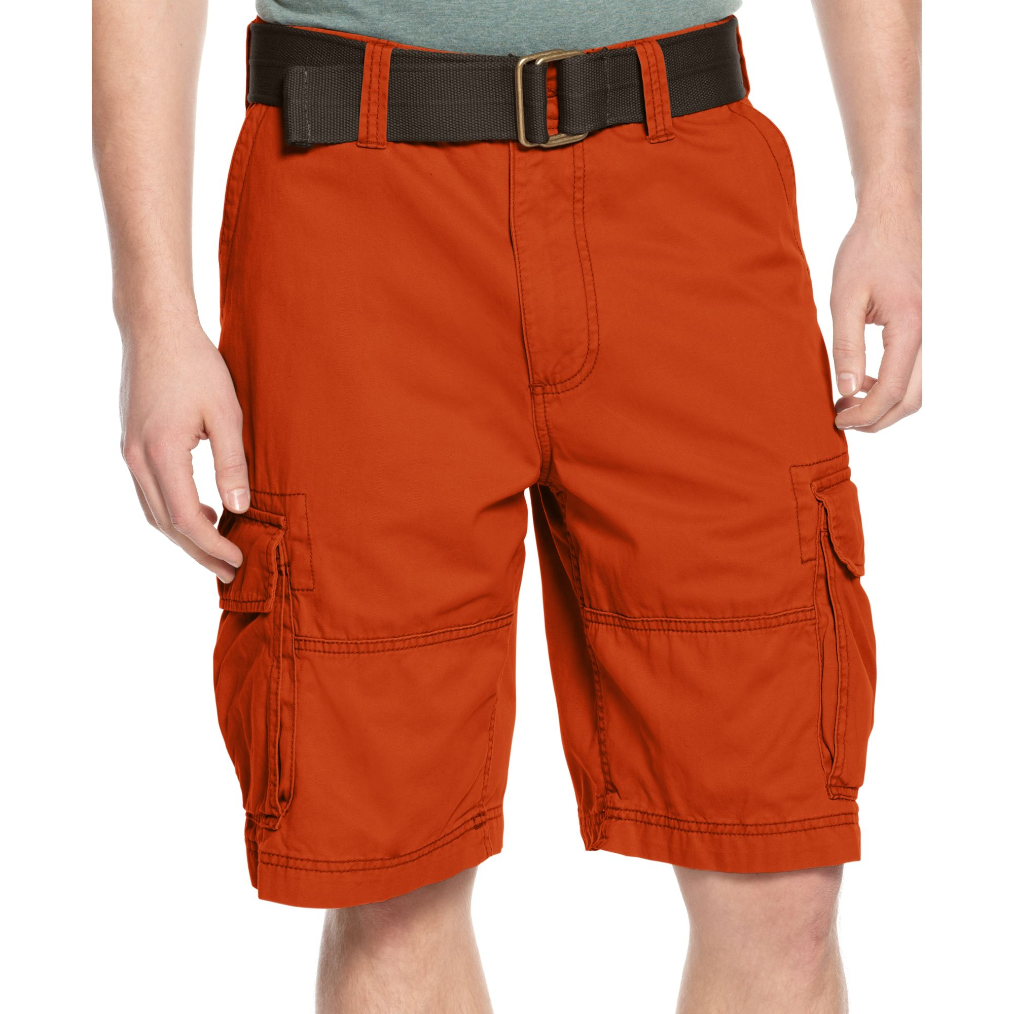 American Rag Solid Twill Cargo Shorts in Brown for Men (Copper Penny ...