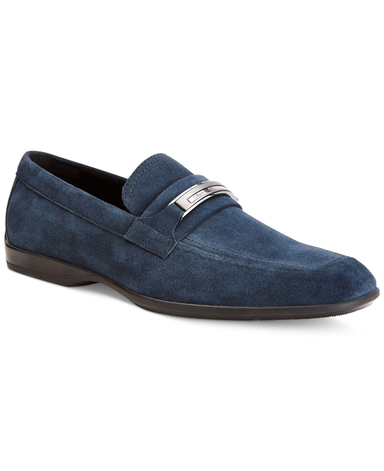 Calvin Klein Vick Suede Bit Loafers in Blue for Men - Lyst