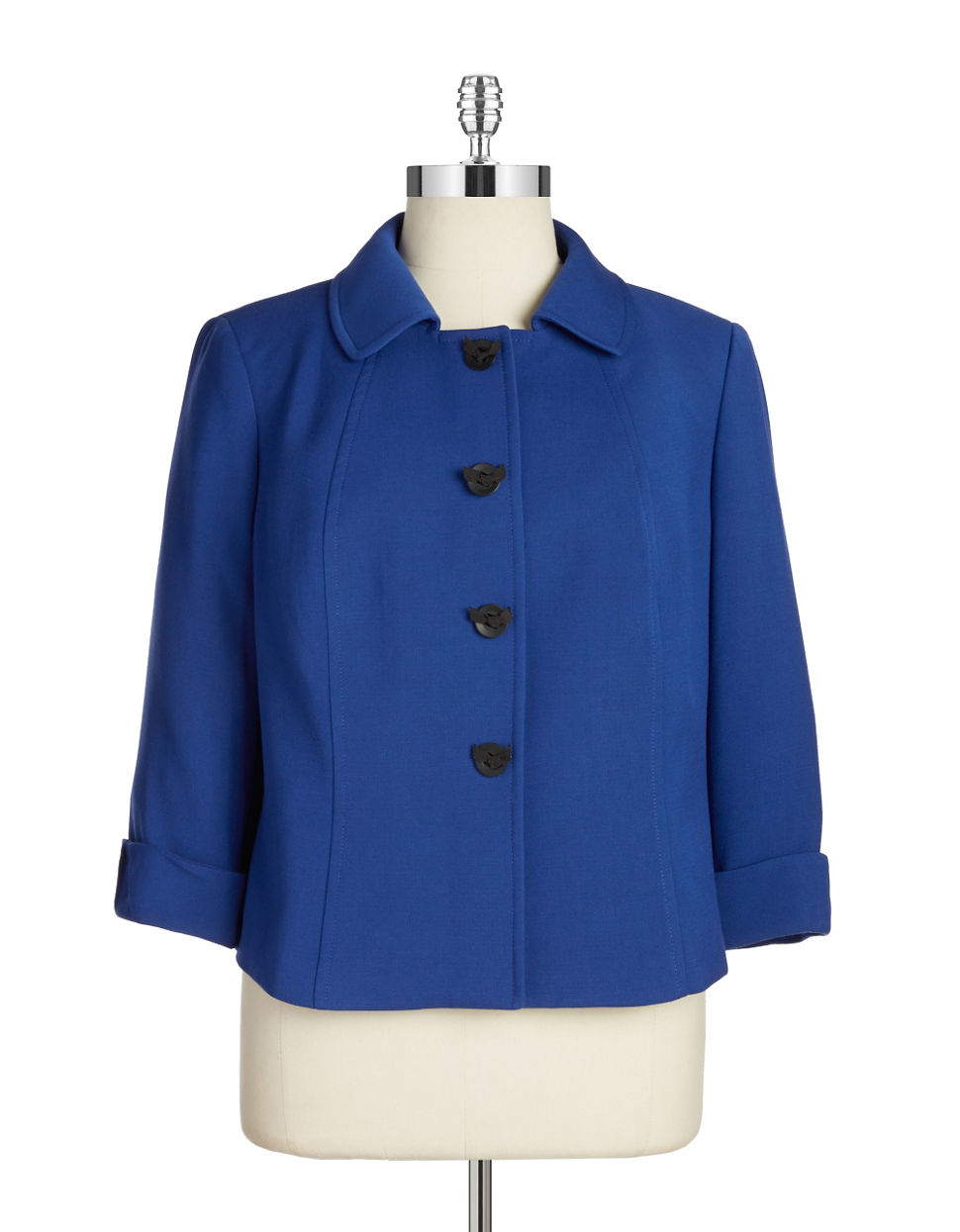 Tahari by arthur s. levine Plus Three-quarter Sleeved Jacket in Blue ...