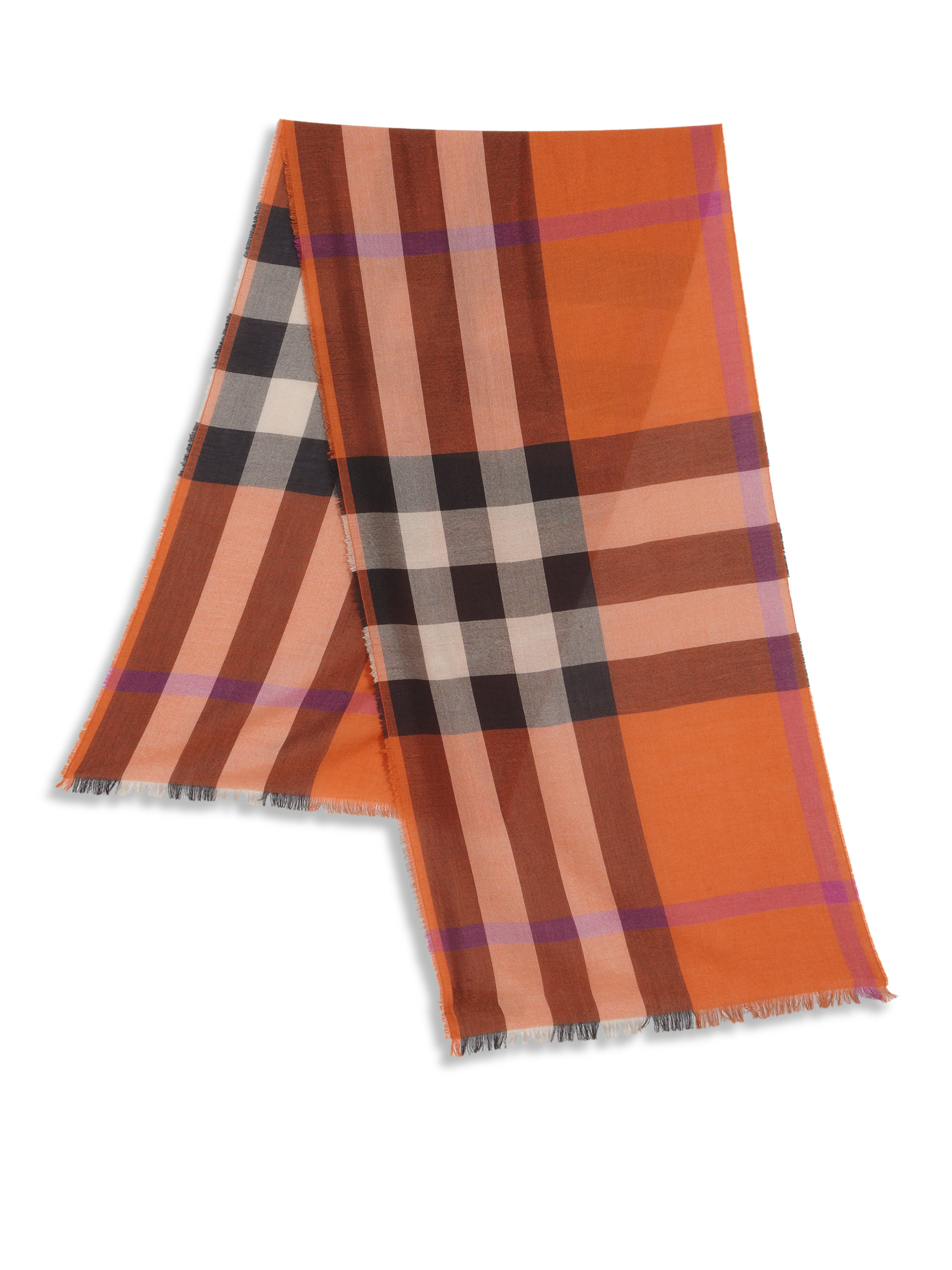 orange burberry scarf