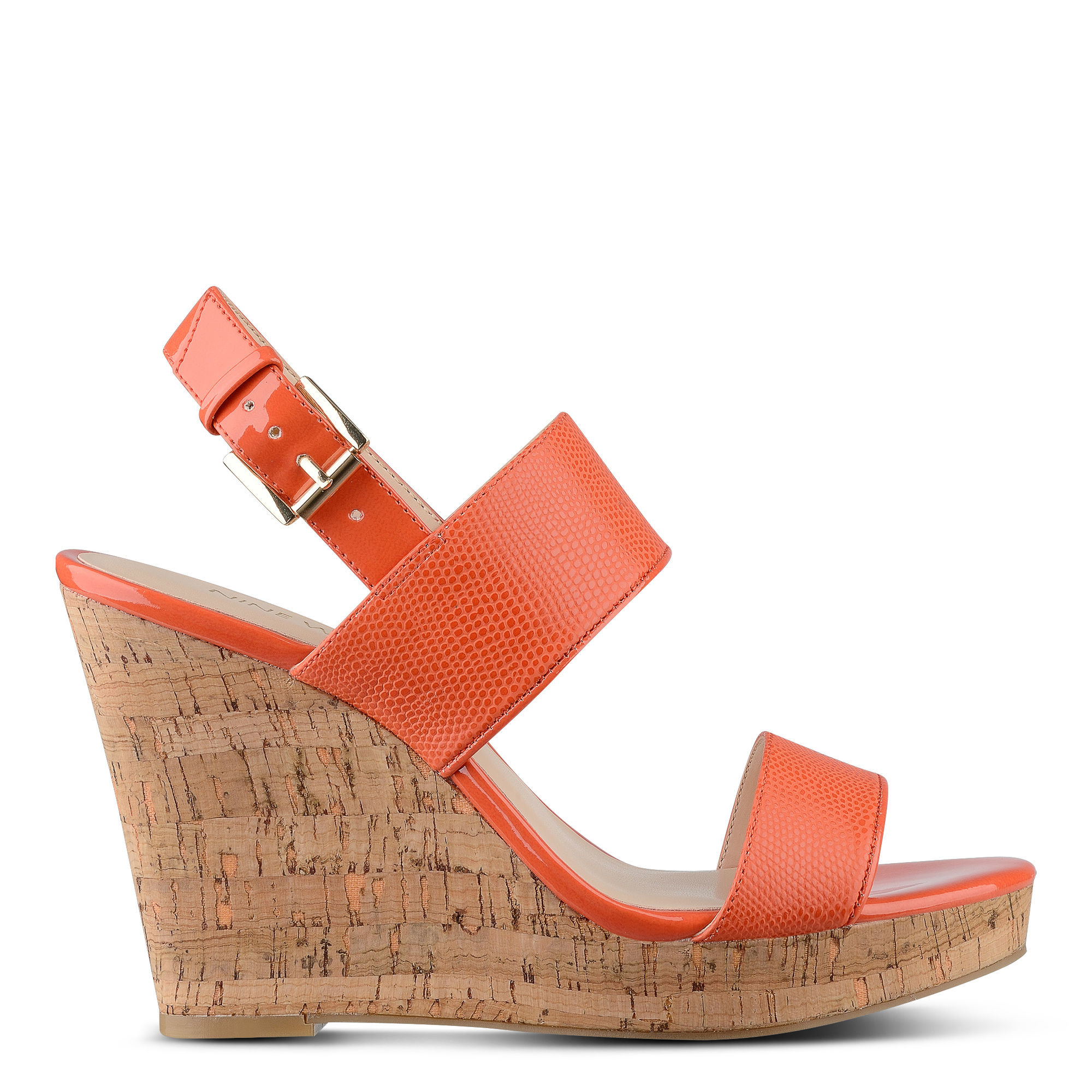 orange wedge sandals