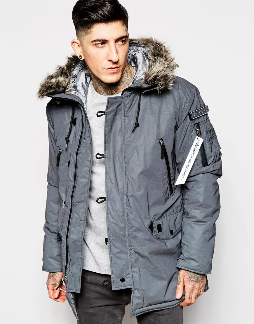 Alpha Industries Reflective N3b Parka in Gray for Men - Lyst