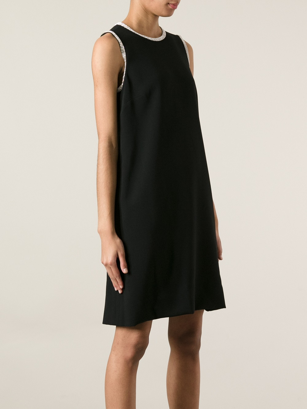Lyst Dolce & Gabbana Sleeveless Shift Dress in Black