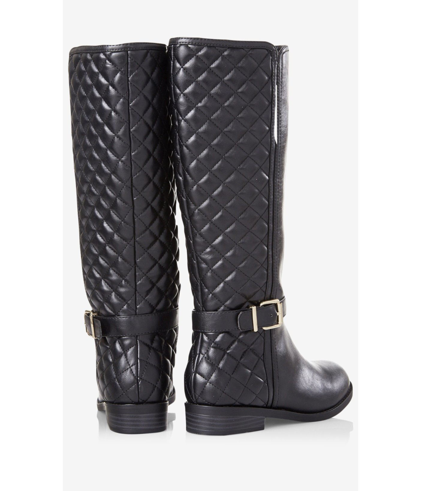 wide calf quilted boots