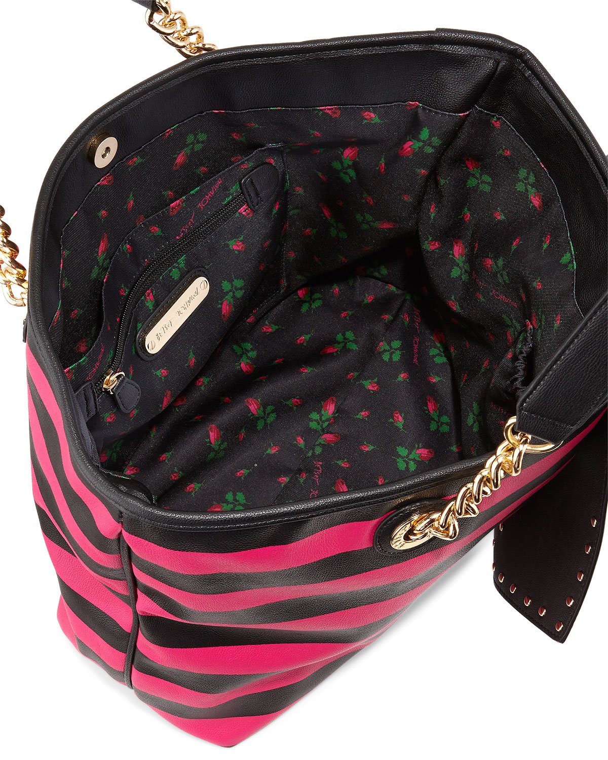 Lyst Betsey Johnson Bowlette Striped Bow Tote Bag in Pink