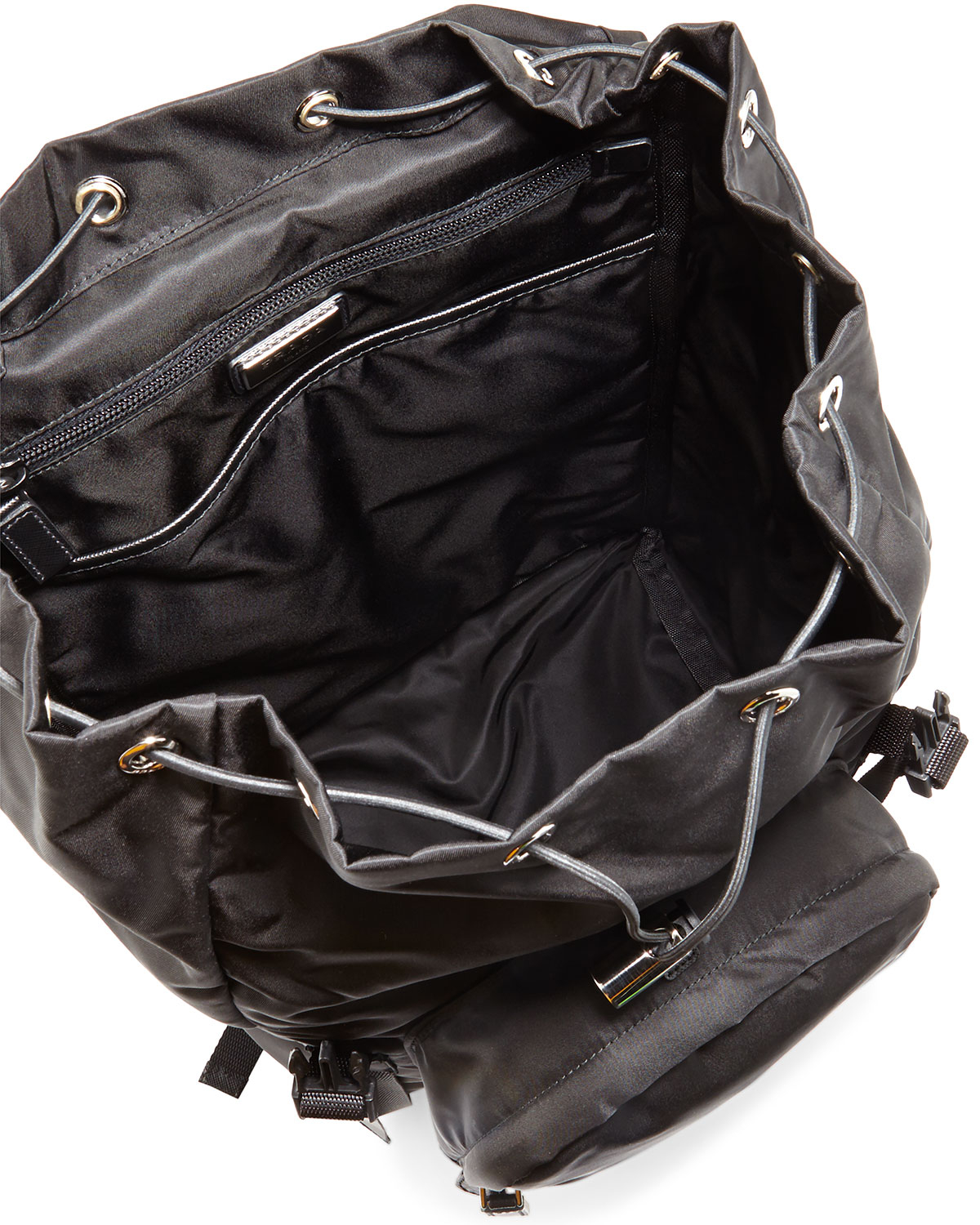 Prada Men\u0026#39;s Nylon Double-buckle Backpack in Black for Men | Lyst  