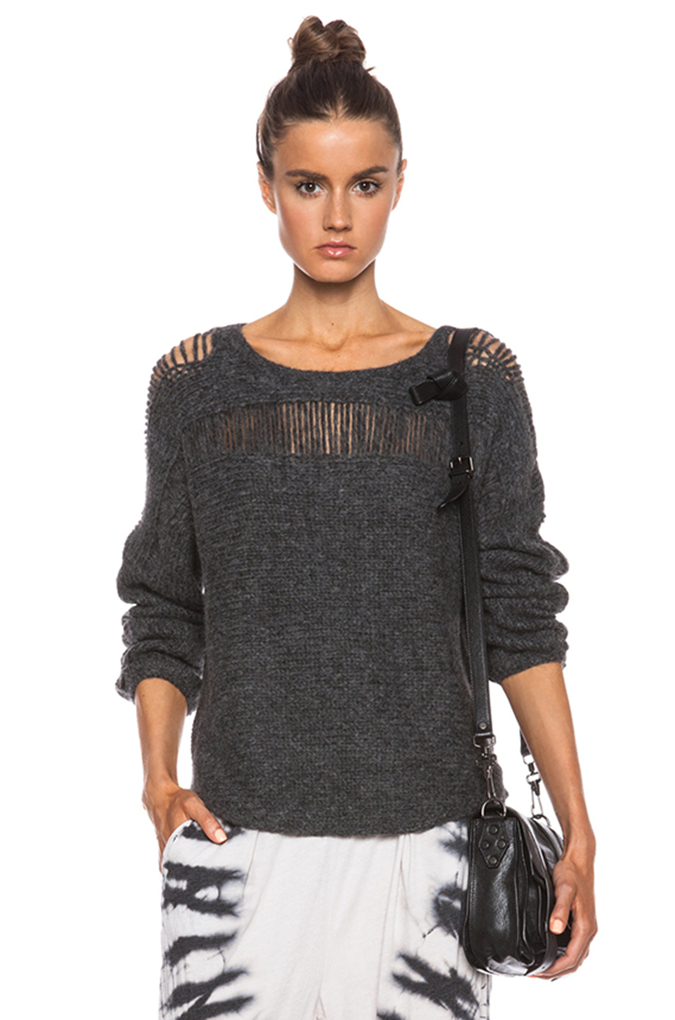 Raquel allegra Deconstructed Sweater in Gray | Lyst