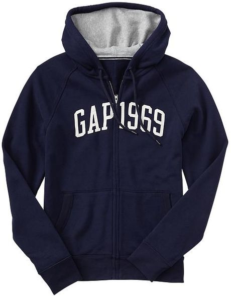 Gap Logo Zip Hoodie in Blue for Men (navy) | Lyst
