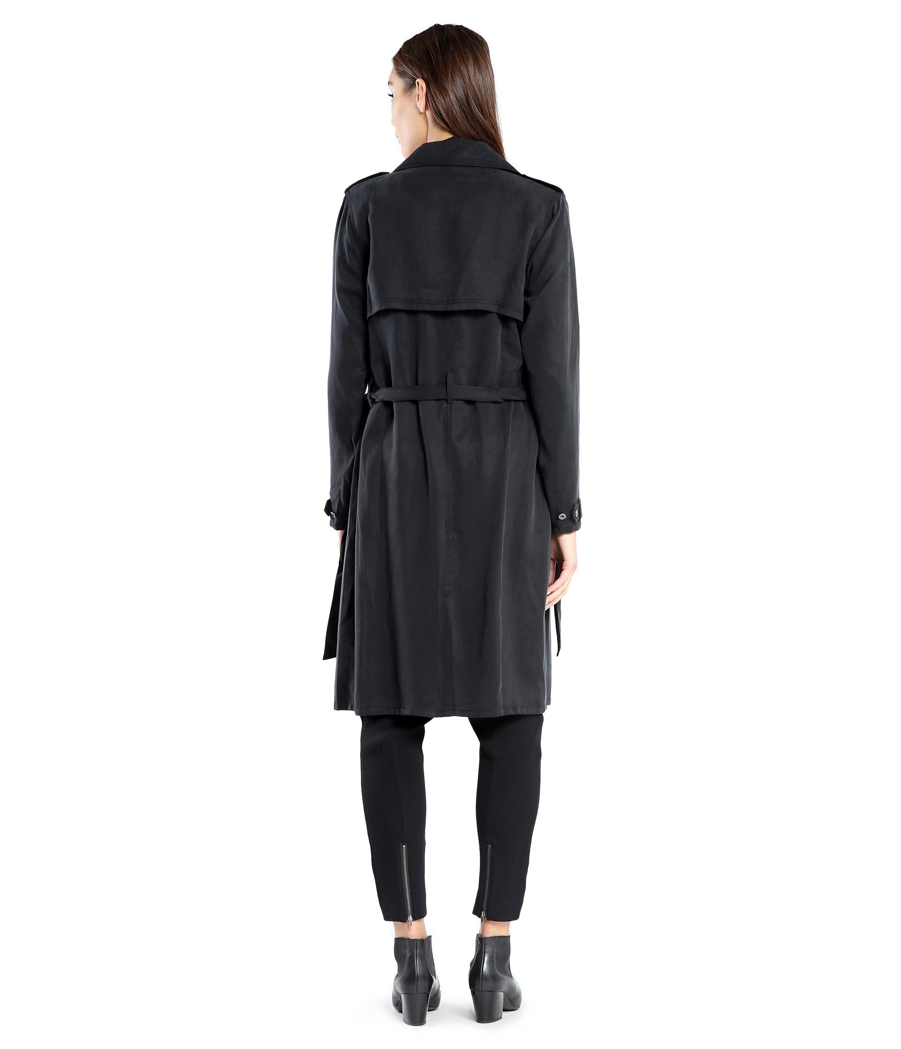 Michael stars Tencel Trench Coat in Black | Lyst