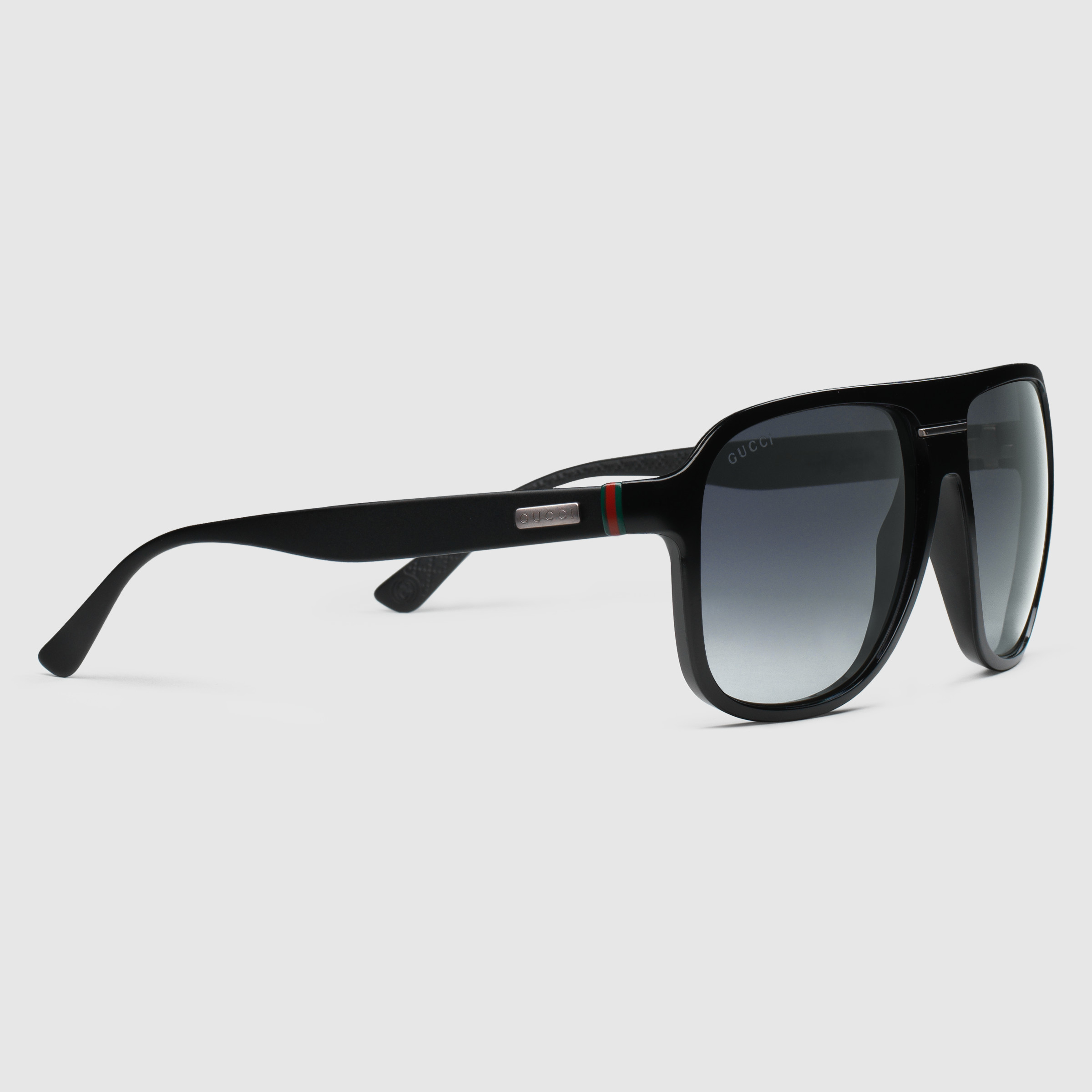 Gucci Aviator Aluminum Sunglasses in Black for Men | Lyst
