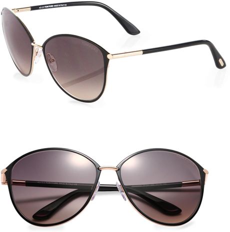 Tom ford Penelope Metal Cat's-eye Sunglasses in Black