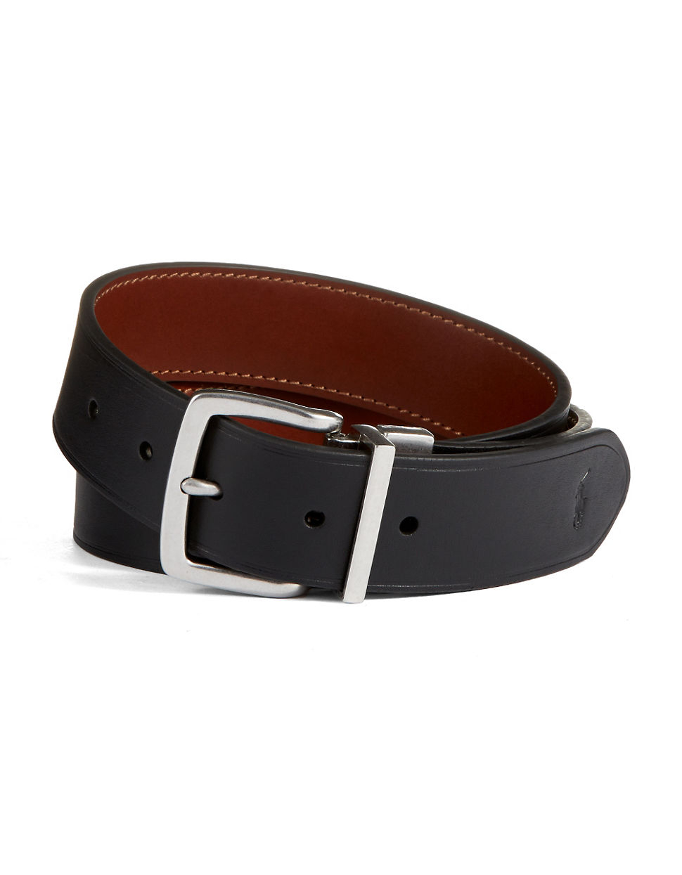 Polo ralph lauren Casual Reversible Leather Belt in Black for Men | Lyst