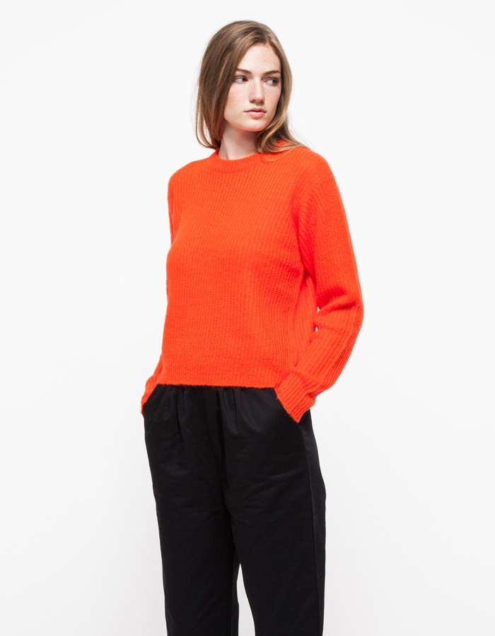 T by alexander wang Mohair Half Cardigan in Red (infrared) | Lyst