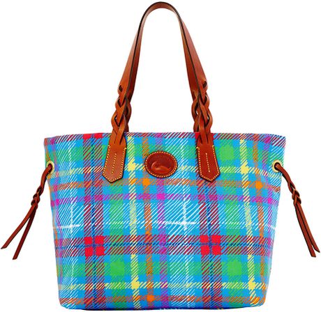 Dooney & Bourke Madras Plaid Nylon Shopper Tote Bag in Multicolor ...