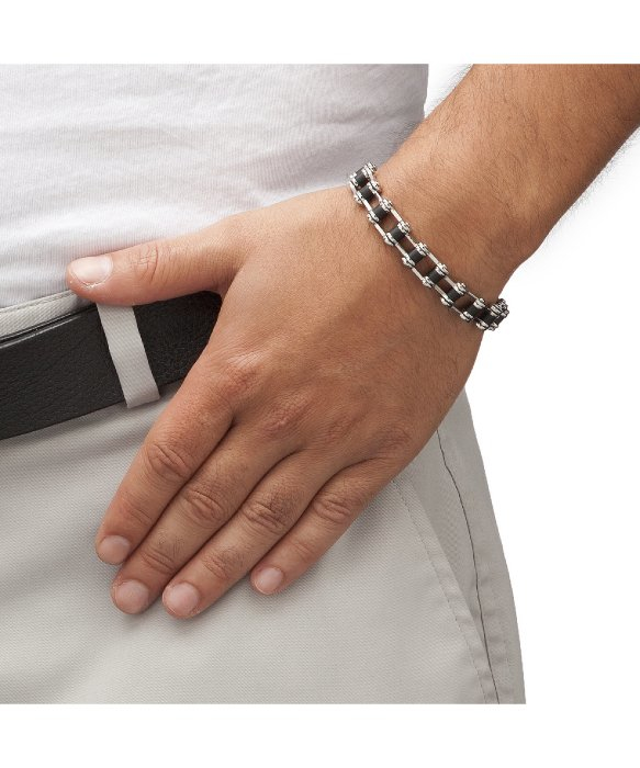 Lyst Palmbeach Jewelry Men S Interlocking Link Bike Chain Bracelet Gallery