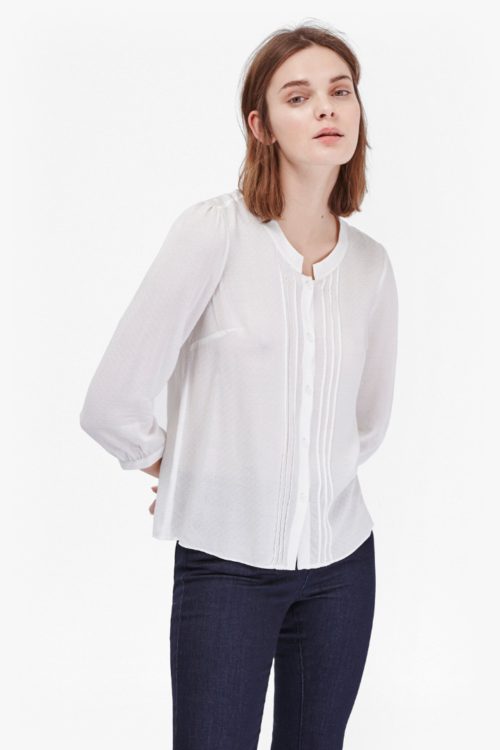 Lyst - French Connection Empire Dot Embroidered Blouse in White